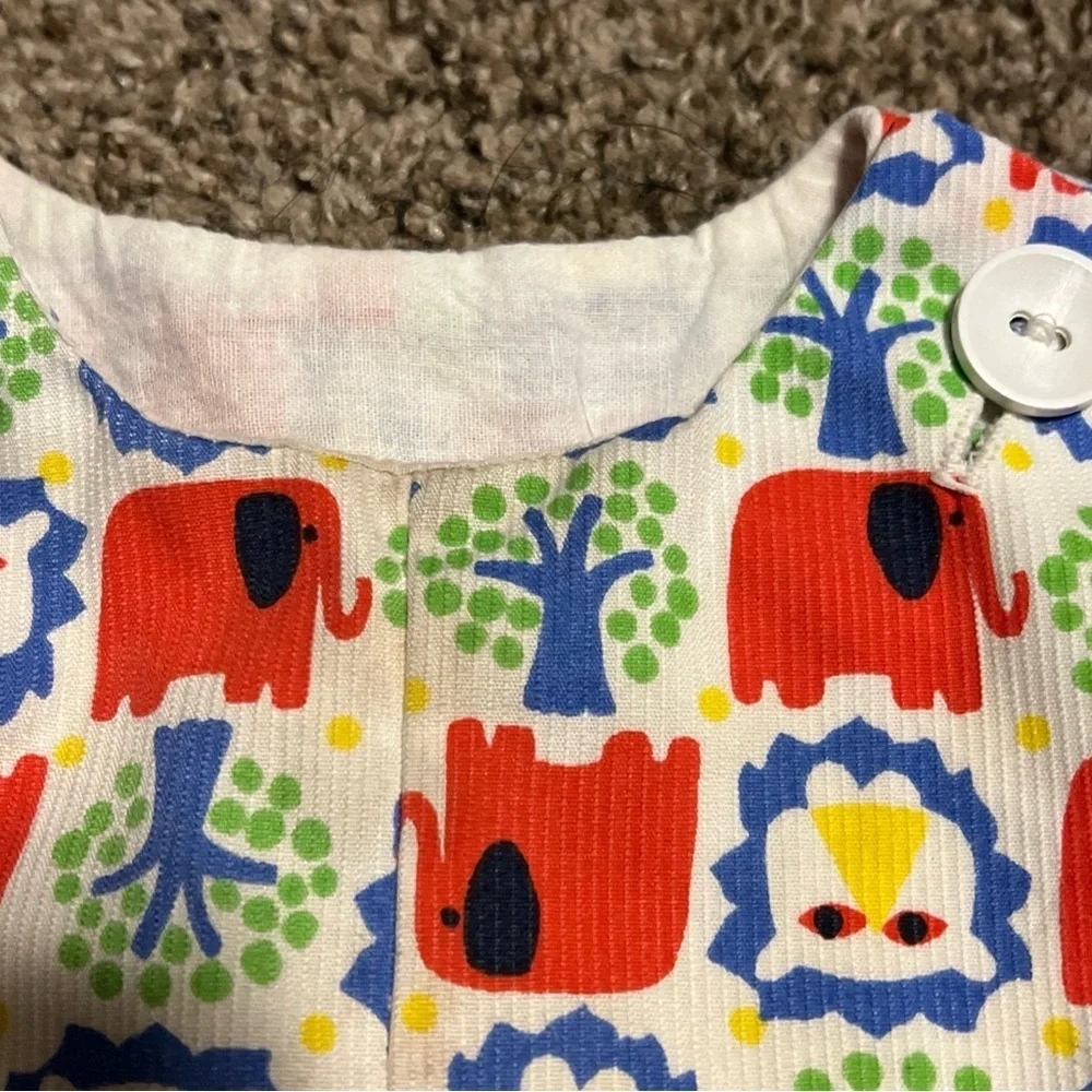 Vtg 60s Goodlord Tailored short overalls Elephant Red white blue 12M